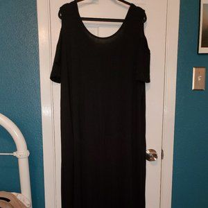 Lane Bryant Black T-shirt drees with cold shoulders and tie across the back